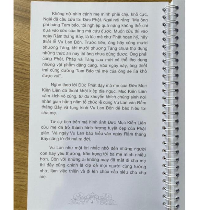 Tặng viết, Sổ Chép Kinh Vu Lan Báo Hiếu mẫu cao cấp tuệ nga