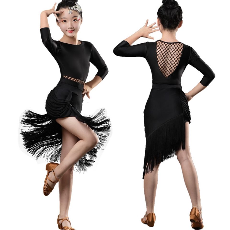 Bộ Trang Phục Khiêu Vũ Latin Dành Cho Bé Gái 7.15 Tuổi