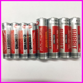 Vỉ 4 pin con thỏ, pin aa lớn, pin aaa bé, pin 1,5v