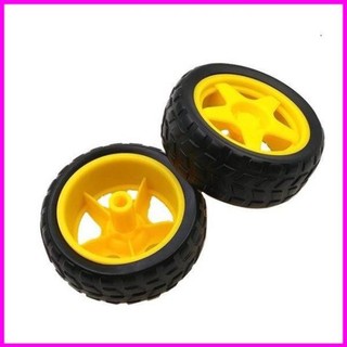 Bánh Xe Vàng 66mm xe mô mình, robot, vỏ cao su