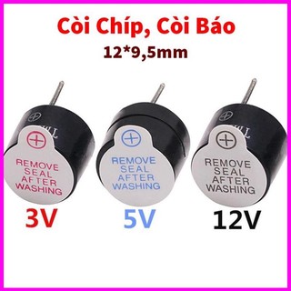 Còi chíp, còi báo 3v 5v 12v 12*9,5mm
