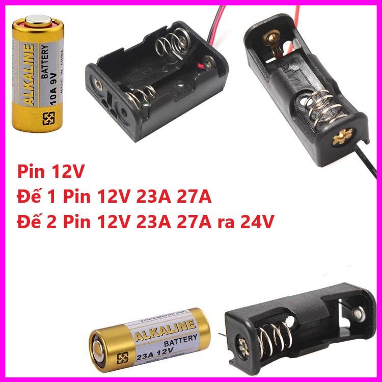 Đế 2 Pin 12V ra 24V, Đế 1 Pin 12V, Pin 12V 23A Dùng Cho Remote RF