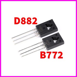 Transistor Ngược D882, Transistor Thuận B772 - TO126 NPN 3A/40V