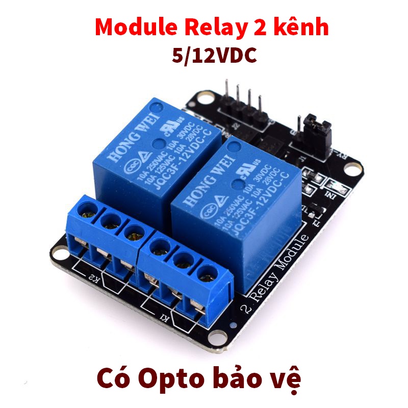 Mạch Relay 5VDC 12VDC 1 Kênh 2 Kênh - Module Relay 5V 12V 1 kênh 2 Kênh, Rơ Le 5V 12V (Có Opto bảo Vệ) | BigBuy360 - bigbuy360.vn