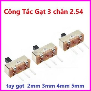 5 Cái Công Tắc Gạt 3 chân, khoảng cách chân 2.54mm, chiều cao tay gạt 2mm 3mm 4mm 5mm