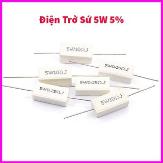 Trở công suất 5w - điện trở sứ 5w sai số 5%, điện trở 5w