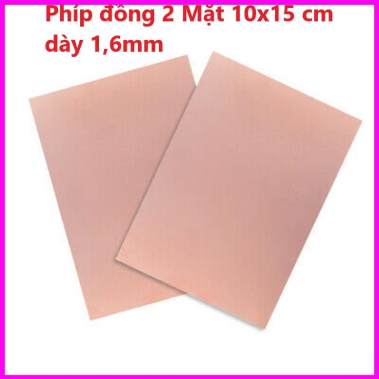 Phíp đồng 2 Mặt 10x15 cm dày 1,6mm