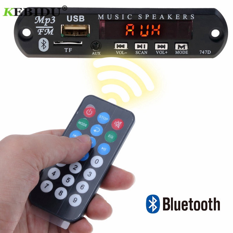 Mới về Bộ mô-đun giải mã âm thanh không dây Bluetooth MP3 WMA DC 12V 5V cho xe hơi thietbixehoi