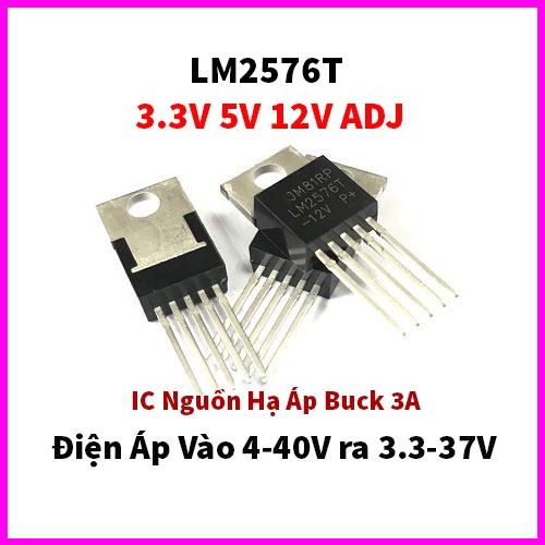 IC Nguồn Hạ Áp Buck 3A DC DC LM2576T 3.3V 5V 12V ADJ Điện Áp Vào 4-40V ra 3.3-37V Chân Cắm TO-220 - 