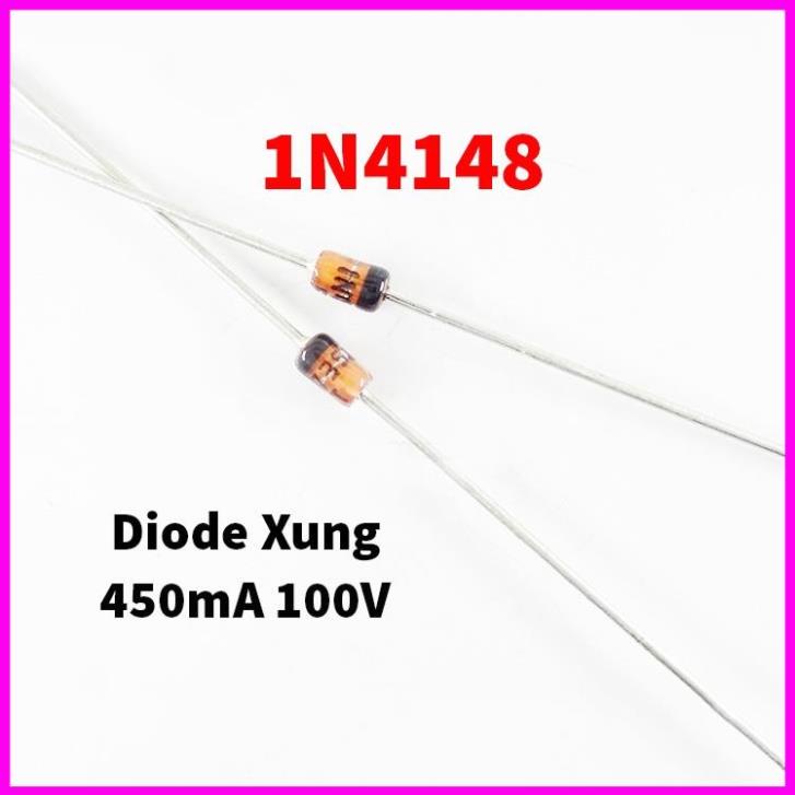 Gói 10 Con - Diode Xung 1N4148 450mA 100V Chân Cắm DO-35 DIP - Diode Zenner 4148