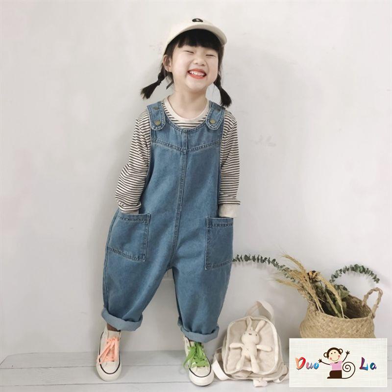 Quần Yếm Denim Thời Trang Xuân Thu Hàn Quốc 2023 Dành Cho Bé