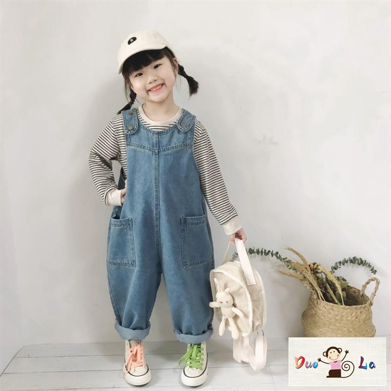 Quần Yếm Denim Thời Trang Xuân Thu Hàn Quốc 2023 Dành Cho Bé