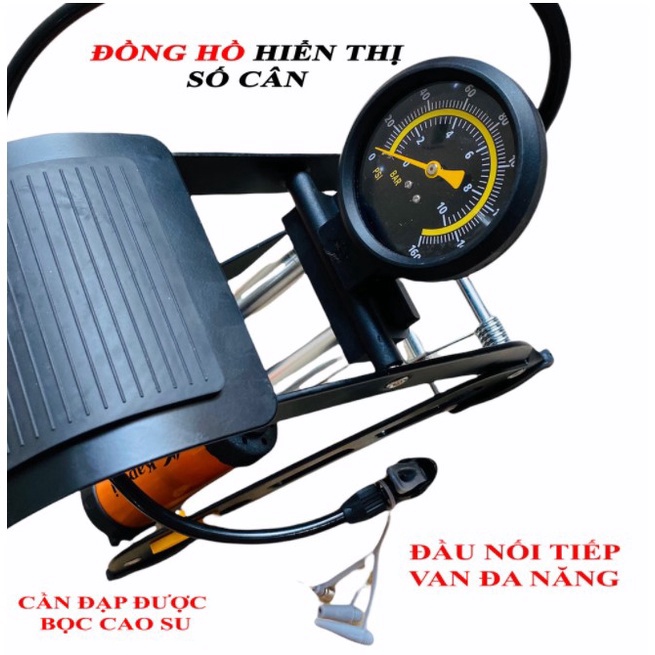 Hàng mới về BƠM XE ĐẠP CHÂN 2 PITONG 200CC ÁP 160PSI 11.4 CÂN HƠI KAPUSI K-3036  hiệu quả