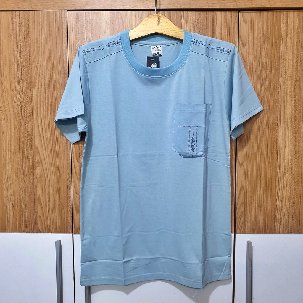 Áo Thun Nam Cổ Tròn Trung Niên Chất Cotton Loại Trơn Thiêu Viền From Rộng Tay Lỡ Size Từ 45 - 75kg