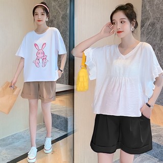 Quần Bầu short cạp cao quần đùi cho bầu mặc mùa hè thoáng mát
