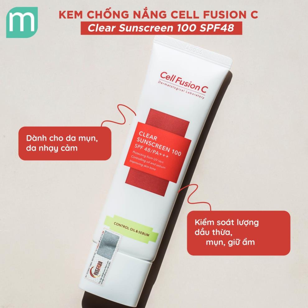 Kem Chống Nắng Cell Fusion C Clear Sunscreen 100 Xanh Lá 50ML