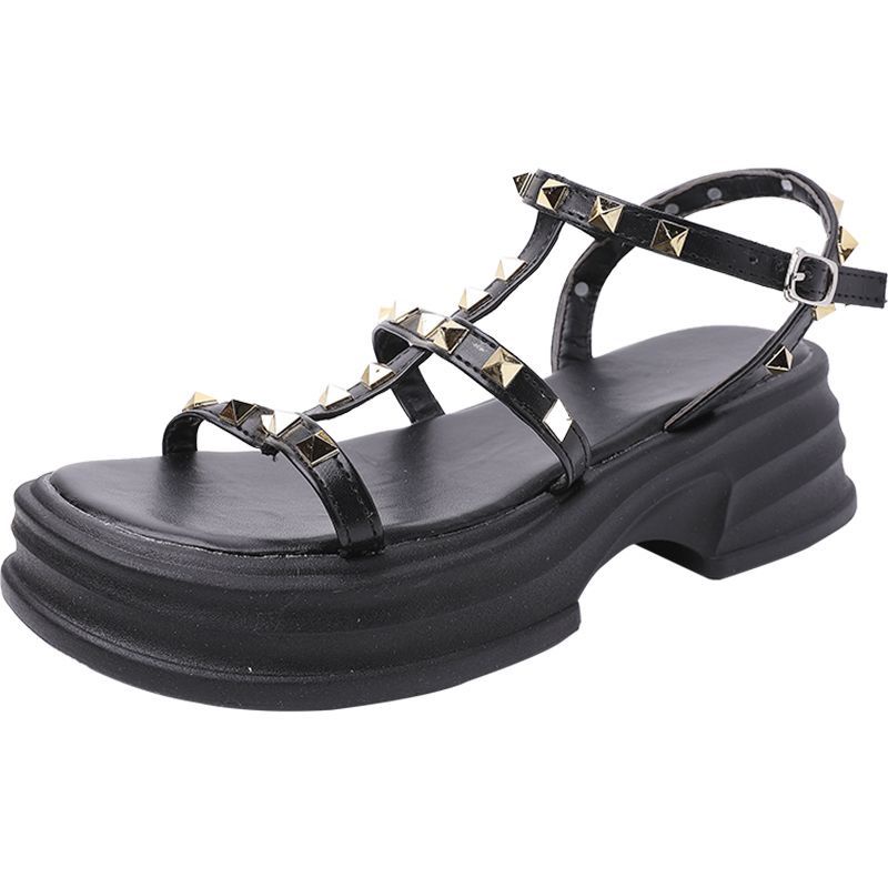 Xăng đan Hở Ngón Đế Dày Phẳng Mùa Hè 2023 Có Đinh Tán Thời Trang Cho Nữ