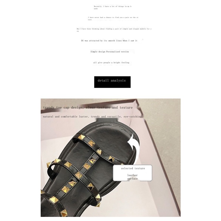 Xăng đan Hở Ngón Đế Dày Phẳng Mùa Hè 2023 Có Đinh Tán Thời Trang Cho Nữ