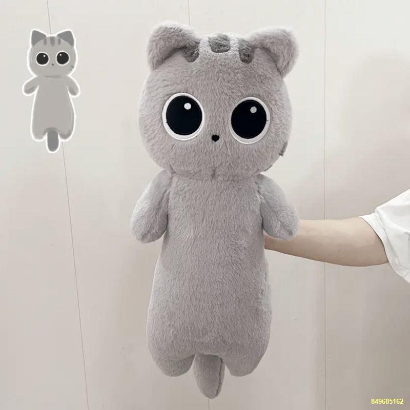 Con mèo nhỏ búp bê mèo dải búp bê đồ chơi sang trọng bé trai và bé gái gối ngủ búp bê quà tặng