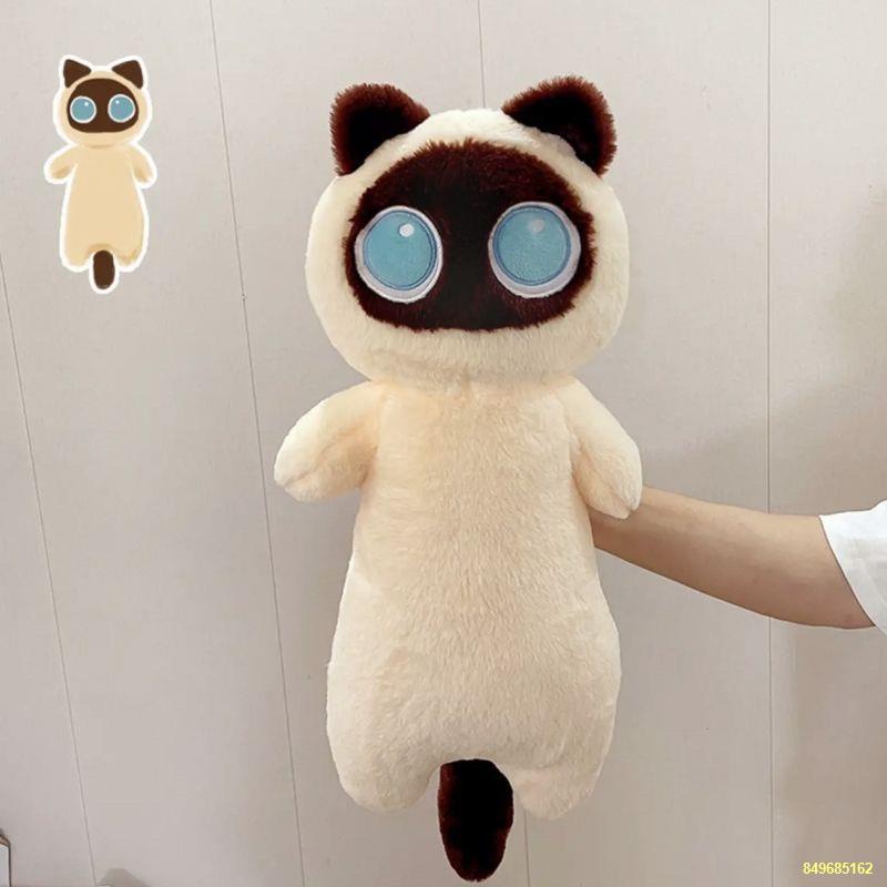 Con mèo nhỏ búp bê mèo dải búp bê đồ chơi sang trọng bé trai và bé gái gối ngủ búp bê quà tặng