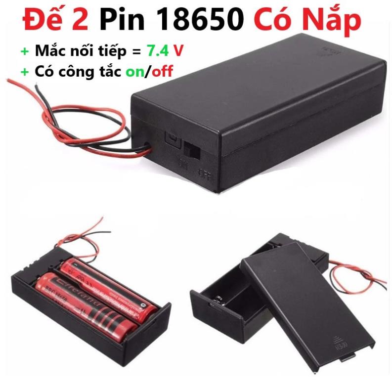 Hộp Đế Pin 18650 Có 2 Dây Đầu Ra 1 Pin,2 Pin,3 Pin,4 Pin - Khay Pin 18650 Chân Hàn 1/2/3/4 Pin