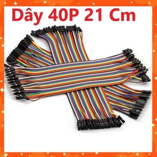 Bộ sợi dây nối 40p 7 màu dài 21cm 3 loại đầu: cái - cái, đực - cái, đực - đực