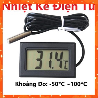 Ẩm kế, nhiệt kế điện tử -50c loại xịn có đầu dò chống nước - dây dài 1 mét, ẩm kế kèm nhiệt kế điện tử