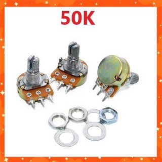 Triết Áp Đơn 3 chân 1K 2K 5K 10K 20K 50K 100K 500K 1M chất lượng cao, biến trở Volum, vỏ, núm triết áp