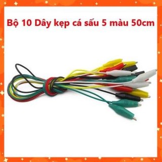 Bộ 10 dây kẹp cá sấu 5 màu - dài 50cm