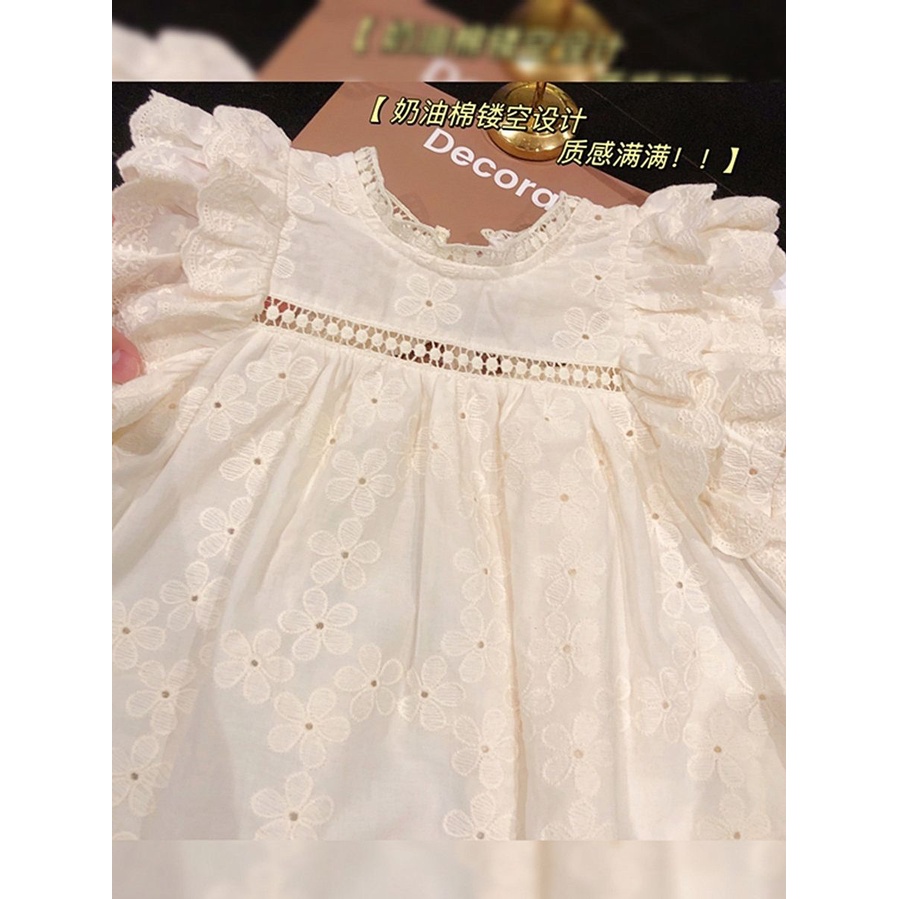 Đầm Trắng Mỏng Thời Trang Mới Năm 2023 Phong Cách Nước Ngoài Dành Cho Bé Gái