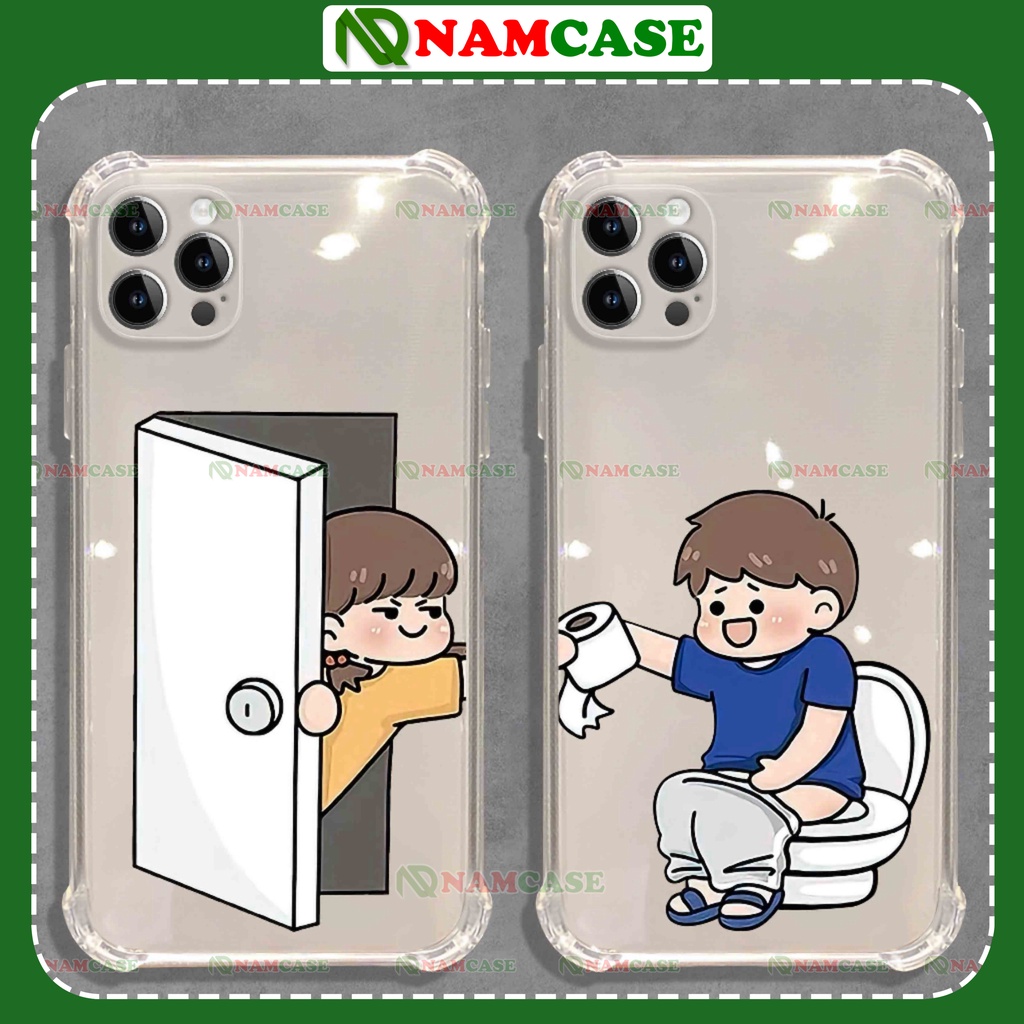 Ốp lưng iphone chó mèo chống sốc 4 góc silicon dẻo trong suốt bảo vệ camera ip 6/6s/7/8/X/XS/11/12/13/14 Pro Plus Max