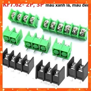 Kf7.62- 2 chân, 3 chân- màu xanh lá, màu đen, cầu đấu, cọc nguồn, domino, connecter