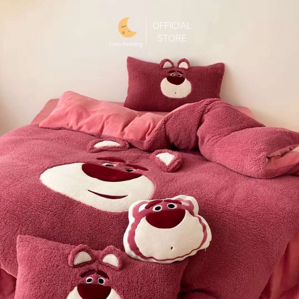 Bộ Chăn Ga Gối Nỉ Nhung Disney Thêu Nhân Vật Hoạt Hình Ngộ Nghĩnh Disney Bedding