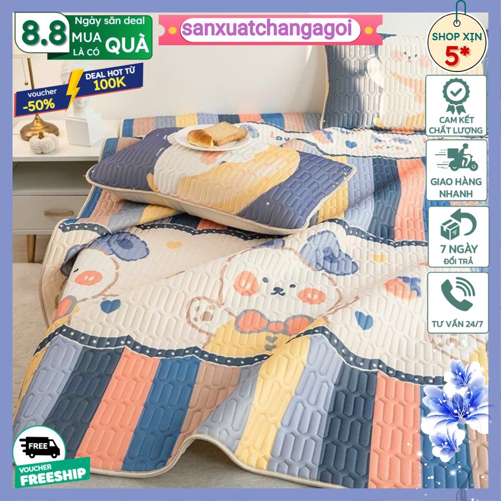 Chiếu điều hòa cao su non 5D Tencel,có màu trơn và hoa văn-sanxuatchangagoi