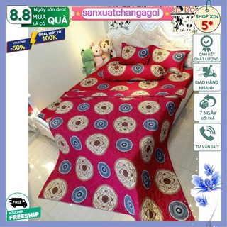 Bộ chăn hè ga gối kèm vỏ gối ôm 5 món,bộ chăn ga gối,chát chọn mẫu-trống đỏ