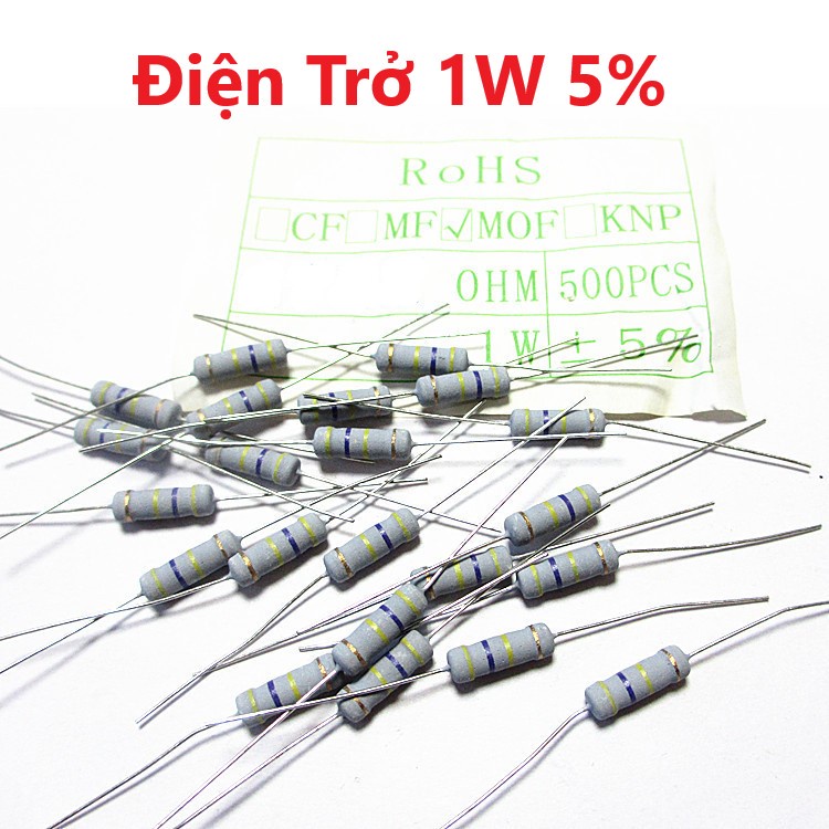 [1K - 10K] Điện Trở Công Suất 1W 2W sai số 5%, 1K, 2K2, 3K3, 4K7, 10K. Điện trở Sứ Chân Cắm - Chất L
