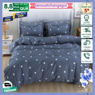 Bộ Ga Gối Vải Cotton poly 1m6x2m-mẫu tam giác
