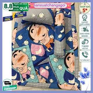 Bộ chăn gối cho bé đi học 3 món,gối nệm cho bé mầm non,cậu bé bút chì