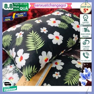 Ruột gối bông ép hơi ruột kèm vỏ có họa tiết hoa nhí,free ship,gồm vỏ gối và bên trong là ruột bông