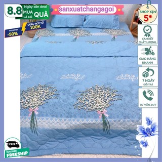 Bộ ga gối cotton poly 3 món,gồm 1 ga 2 vỏ gối nằm sxhcm716