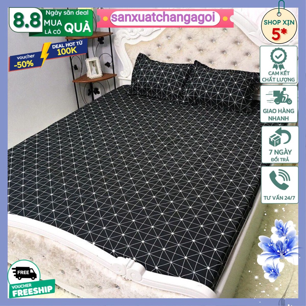 Ga trải giường bọc đệm 1m 1m2 1m6 được chọn họa tiết,MẪU KẺ BÀN CỜ
