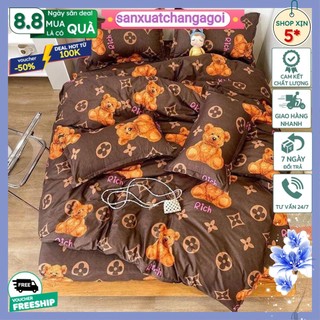 Bộ Ga Gối Trải Giường 1m2x1m9 ga giường kèm 1 áo gối vải cotton poly 3D