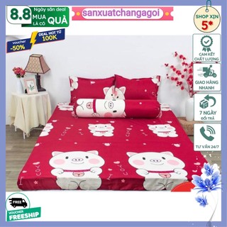 Bộ ga gối kèm vỏ ôm 4 món poly cotton cao cấp
