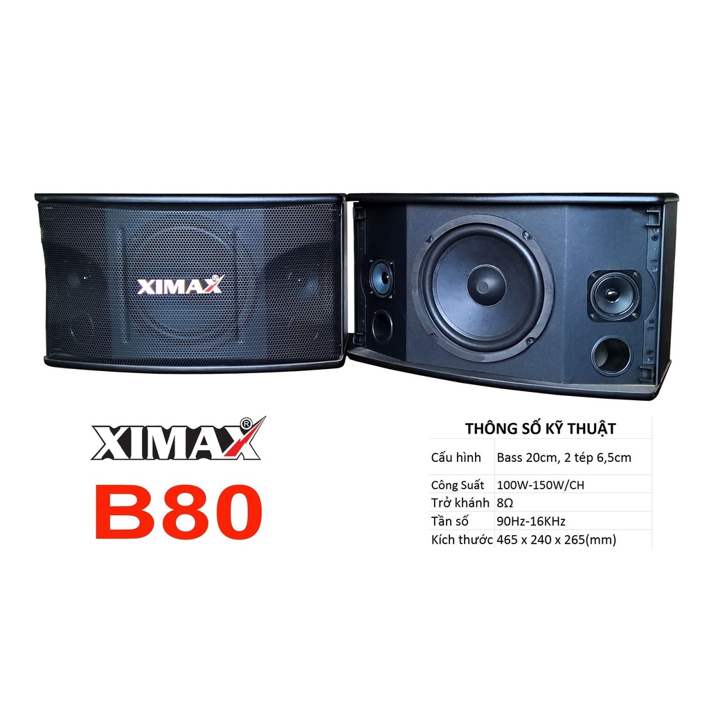 Loa treo tường bass 25 3 đường tiếng Ximax B100 mành sắt  chuyên nghe nhạc và karaoke (1 đôi)
