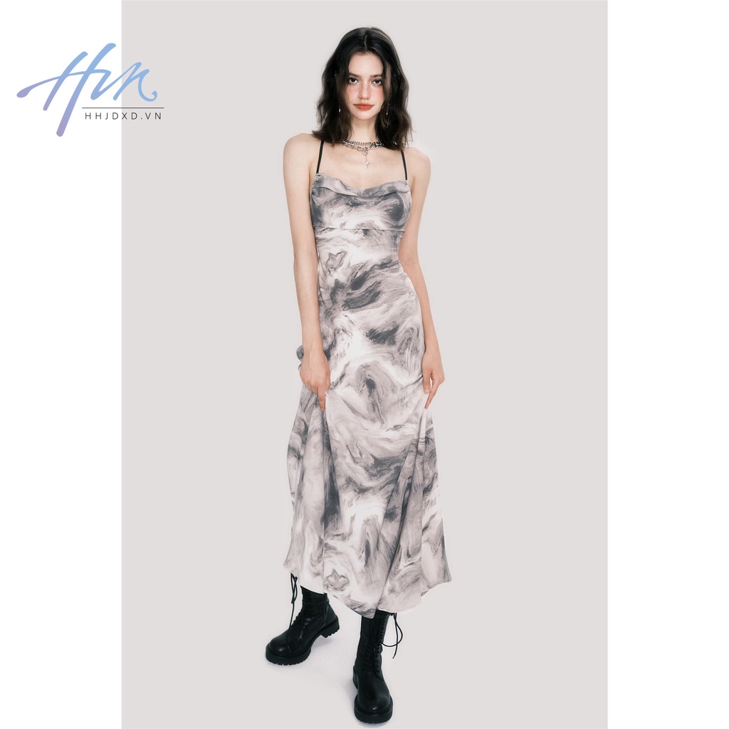 Đầm Hai Dây Dáng Dài Phong Cách Trung Hoa Mới