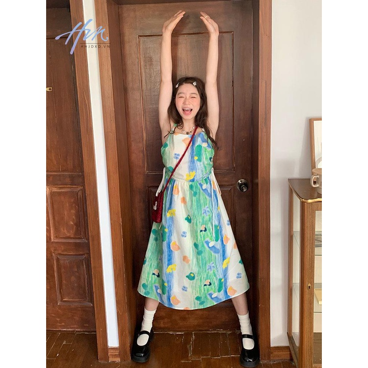 Đầm Hai Dây Mùa Hè Dáng Dài Vừa Vặn Vẽ Tranh Sơn Dầu Yamagrandma Phong Cách Mới Ngọt Ngào Cho Bé Gái