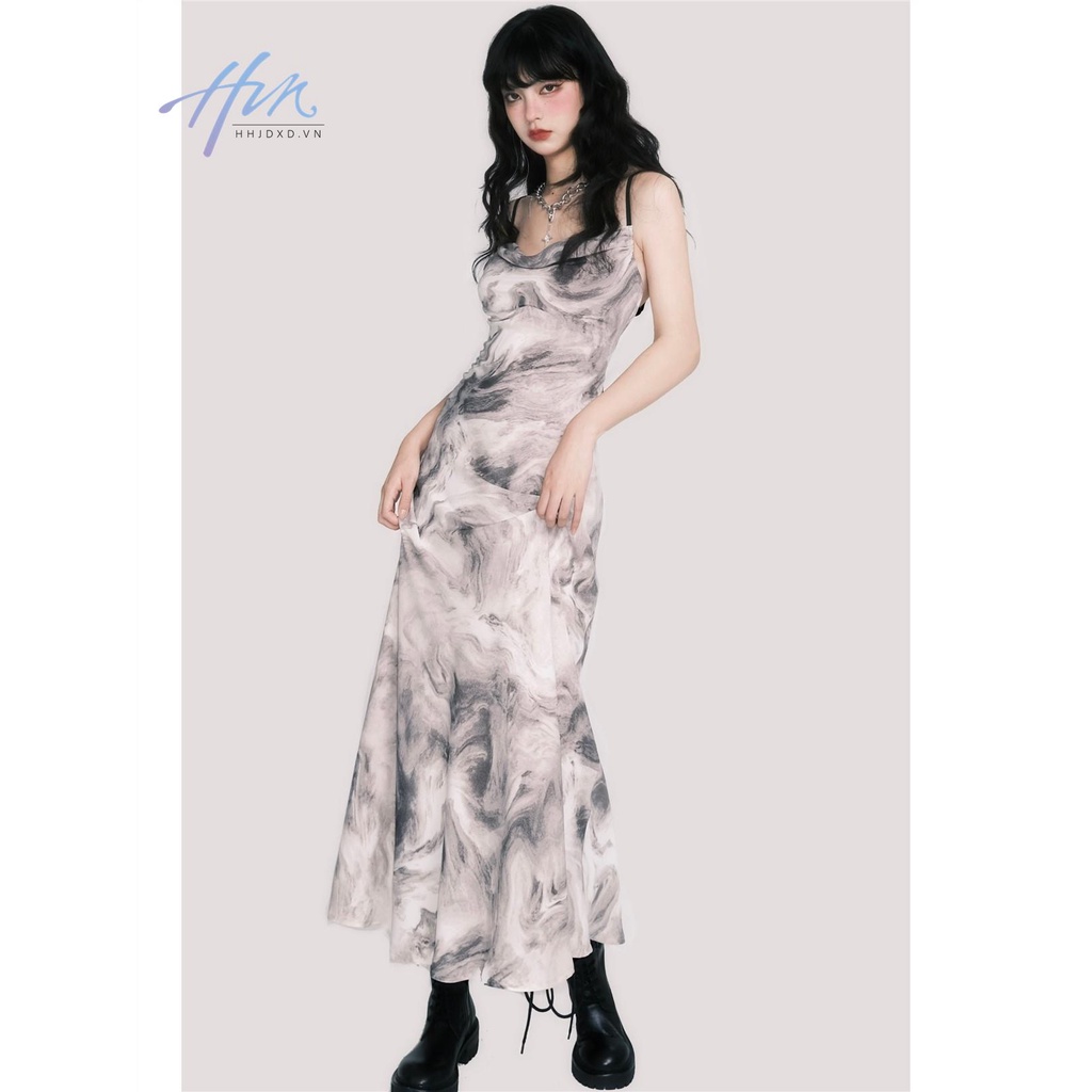 Đầm Hai Dây Dáng Dài Phong Cách Trung Hoa Mới