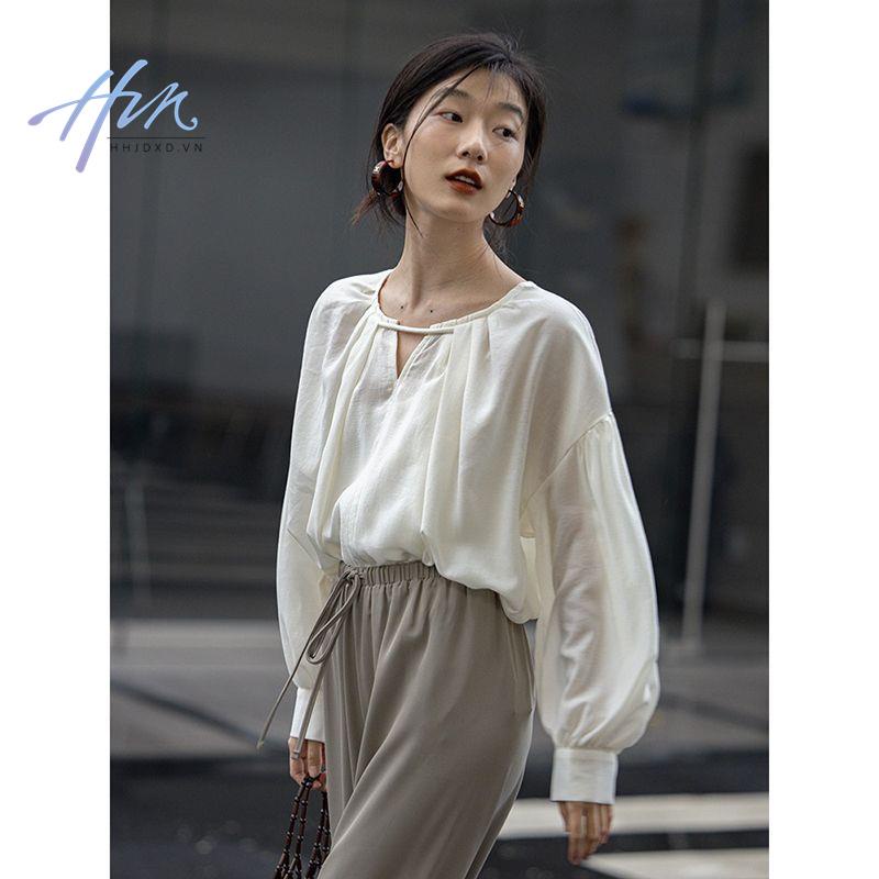 Áo Sơ Mi Chống Nắng Cao Cấp Cổ Chữ v Tay Bồng Thời Trang Mùa Hè 2023 Phong Cách Pháp Mới