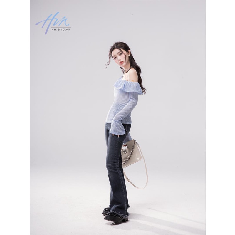 Áo Kiểu Phối Bèo Thời Trang Mùa Hè Xinh Xắn Cho Nữ