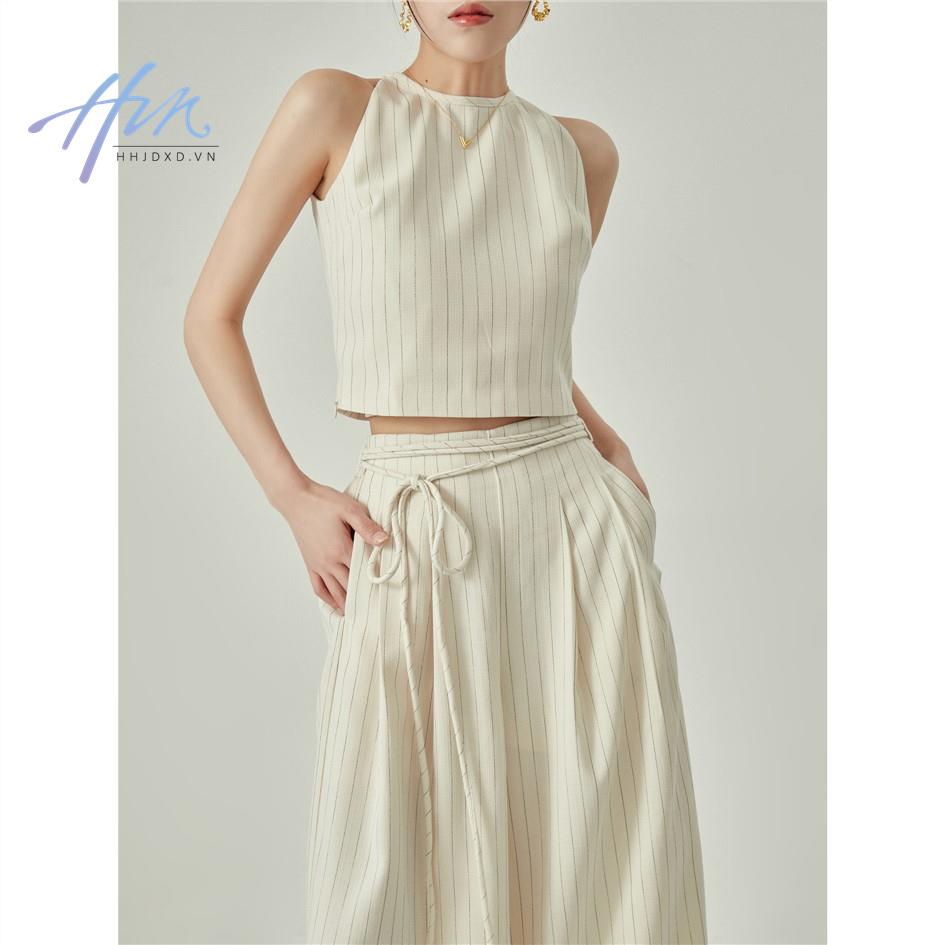 Set Đầm 2 Món Họa Tiết Kẻ Sọc Thời Trang Mùa Hè Xinh Xắn Cho Nữ